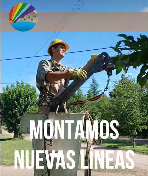 Mejoras en la red eléctrica con cable preensamblado en calle Juan D. Perón - Rumipal